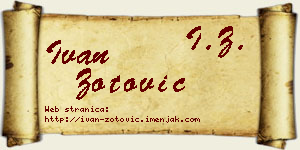 Ivan Zotović vizit kartica